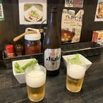 Tempura Mamesuke - 突き出しと瓶ビール