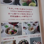 丸水 鯛めしスタンド - 入り口横の看板