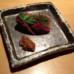 焼鳥 市松 - 河内鴨の山椒焼（あけがらし）