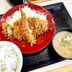 Katsuya - ロースかつ定食+海老フライ
