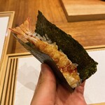 天婦羅 みやしろ - 車海老天麩羅の海苔巻き