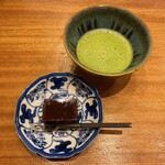 天婦羅 みやしろ - 自家製塩羊羹とお抹茶