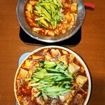 麺's 冨志 - 料理写真:上·どろ麻婆麺(ハーフ·2辛)@1050下·どろ麻婆麺(2辛)@1100