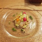 Colz - 夏野菜と白身魚（ばばカレイ？）のカルパッチョ