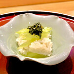 礒田 - 蕗の飯蒸し　葉のほうは少しの塩で味付け