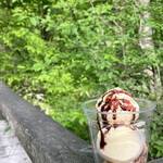 丸山珈琲  - ワッフルonバニラアイス620円(外税)