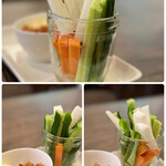 TARO's Kitchen - ◯野菜ステック¥385
                      …キュウリ、ニンジン、大根の他に、なんとピーマンのステックが！(*ﾟ∀ﾟ*)
                      もろみ味噌とマヨネーズのディップも面白い♪d(^_^o)