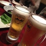 宮崎地鶏・玄海地魚・旨い酒　味蔵とんぼ - ビール　枝豆と一緒に☆