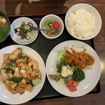 Midoritei - Aランチ　八宝菜＋棒々鶏