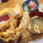 浜焼き海鮮居酒屋 大庄水産 - びっくり穴子丼＆まぐろぶつ＆卵焼き