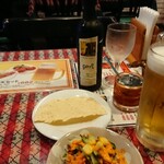 ニューサンティ 新八柱店 - 最初セットの生ビールと野菜生ビールは単品だと￥399日高屋の生ビールの1.5倍はある