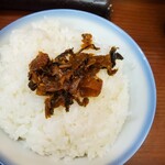 純とんこつ無双 - 御飯大200円に辛子高菜をオン