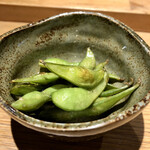 Gift食堂 - お通しのペペロンチーノ枝豆