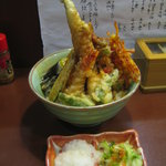 天丼の岩松 - 岩松丼にかき揚げ追加トッピング