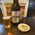 もつ焼き とが屋 - お通しと瓶ビール