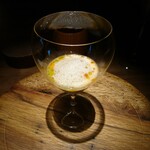 yokoyama - とろ湯葉豆腐のペースト 桜海老の出汁 いくら ラー油 カモミールの泡