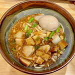 Atariya Shokudou - 「雷々麺(950円)+煮たまご(100円)」です