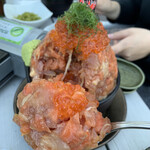 伊豆高原ビール - 漁師の漬け丼、魚介を食べても食べても…