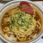 Marugame Seimen - かしわ天と家のトマトもトッピングしました♩