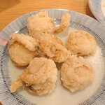 立呑み晩杯屋 - ホタテから揚げは竜田揚げ風で結構好き