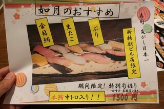 h Sushi Uogashi Nihonichi - ランチメニュー②。