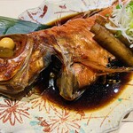 海鮮寿司居酒屋 すししもず - 金目鯛の煮付け。
