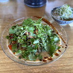 麺 㐂色 - 【限定】冷やし担々鶏そば パクチーTP 薬味めし