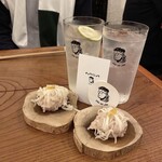 チュウノジョウ - クラフトジン 桜島小みかんソーダ¥495/お通し¥440