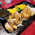 Suteki Hausu Sonute - 「つくば鶏グリルステーキ200g ＆ ソヌーテハンバーグステーキ160g」1,958円税込み♫