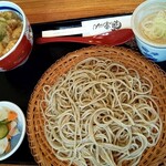 Soba Dokoro Kamo Namban - 主人のもりそば＋小エビの天丼