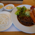 キッチン TANKO - 【天然海老フライとハンバーグのセット　１５５０円】