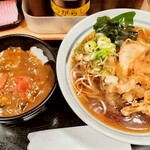 爽亭 - ミニカレー丼セット、桜えびのかき揚げトッピング