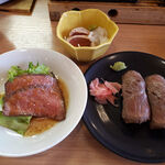 Kyuukamura Oumihachiman - ローストビーフと肉寿司　2023.5
