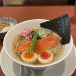 酒肴場 屯 - 【限定】冷やしらぁ麺 がごめ昆布水×マスノスケ¥1500、白ご飯¥150