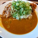 松屋 - 牛肉ネギスパイスカレーのアップ、本当は牛肉無しのプレーンカレーを探したけれど券売機の写真が解らなかったので思わず牛肉を押してしまった。一番安いので端の方にあったかも・・・