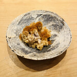 鮨 一二郎 - 香ばしく炙った鱈の白子とからすみの小丼。