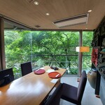 妙見石原荘 食菜石蔵 - 窓の外は渓流