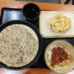Ogiso Seifunjo - ざるそば中＆ミニ駒ケ根ソースカツ丼＆季節野菜のかき揚げ