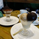 Giolitti Cafe - 3種類のジェラートとティラミス