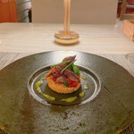 BALCONE SHIBUYA - ホタルイカと菜の花のマリネタプナードソース