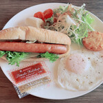 Cafe de lamer - モーニングのホットドックセット 税込780円