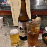 むさし - 瓶ビール(550円)＆ウーロンハイ(300円)