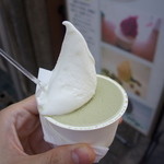 ジェラテリア・イル・ブリガンテ - ミルクセット（700円）＋ブロンテ産ピスタチオ DOP（300円）合計（1000円）