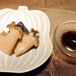 照寿司 - 蒸し鮑と肝ソース