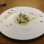 Derire - 低温に蒸し煮にした岡山県天然鯛 ラタトゥイユ パセリバター からすみ バルサミコソース