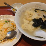 東海菜館 - ワンタン麺&半チャーハンセット＠¥850