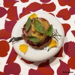 プチレストラン ブーケ・ド・フランス - 大間の本鮪のカマトロのタルタルと下北の生海胆のタルト