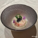 プチレストラン ブーケ・ド・フランス - 海老のフォンとキャビアで味わう北海縞海老