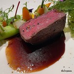 プチレストラン ブーケ・ド・フランス - ジャージー牛のフィレ肉の低温調理