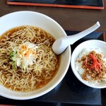 らーめんランド - ワンコインランチ@500円(醤油ラーメン 大盛)